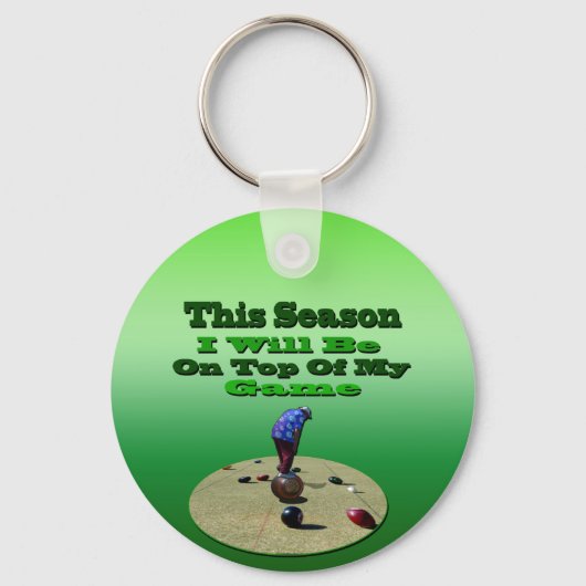 Funny Lawn Bowls Seasons, Button Keyring Sleutelhanger (Achterkant)