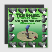 Funny Lawn Bowls, Square Framed Magnet Kaart (Voorkant / Achterkant)