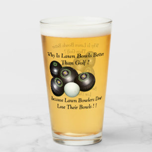 Funny Lawn Bowls Versus Golf Design Glas