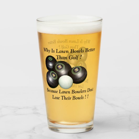 Funny Lawn Bowls Versus Golf Design Glas (Achterkant gevuld)