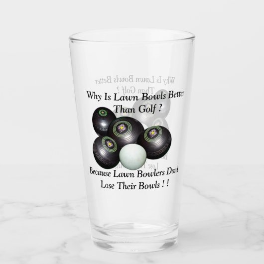 Funny Lawn Bowls Versus Golf Design Glas (Voorkant)