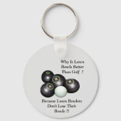 Funny Lawn Bowls Versus Golf Design, Key Ring Sleutelhanger (Voorkant)