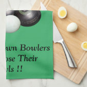 Funny Lawn Bowls Versus Golf Design, Tea Towel Theedoek (Quarter Fold)
