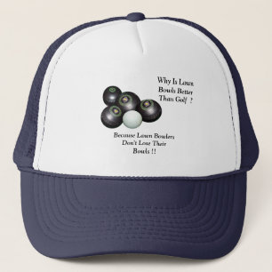 Funny Lawn Bowls Versus Golf Design Trucker Pet