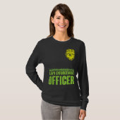 Funny Lawn Enforcement Officer Mowing T-shirt (Voorkant volledig)