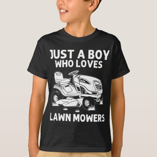 Funny Lawn Maaien Gift Boys Grasmaaier Boerderij G T-shirt (Voorkant)