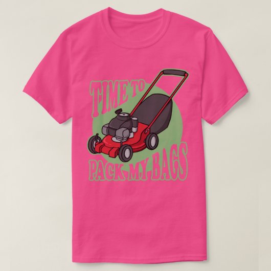 Funny Lawn Mower Grass Cutting and Bagging T-shirt (Design voorkant)
