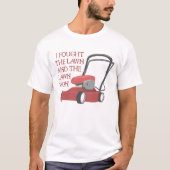 Funny Lawn Mower, ik vond de grasmowing van grasse T-shirt (Voorkant)