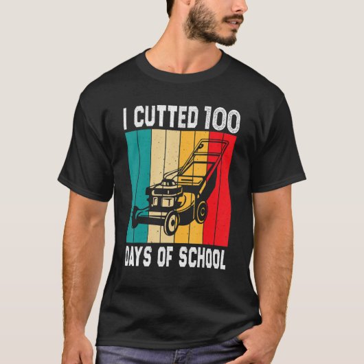 Funny Lawn Mower Lovers Tee 100 Days Of School Tea T-shirt (Voorkant)