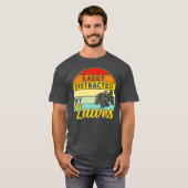 Funny Lawn Mower Mowing Distance by Yard Work T-shirt (Voorkant volledig)