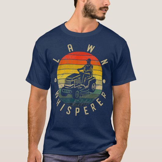Funny Lawn Mower Whisperer Cool Retro Yard T-shirt (Voorkant)
