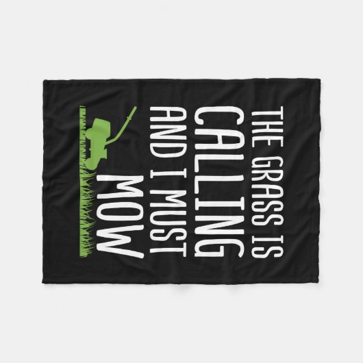 Funny Lawn Mowing - De gras roept Fleece Deken (Voorkant (Horizontaal))