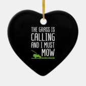 Funny Lawn Mowing - De gras roept Keramisch Ornament (Voorkant)