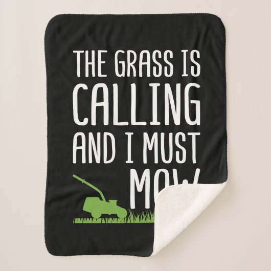 Funny Lawn Mowing - De gras roept Sherpa Deken (Voorkant)