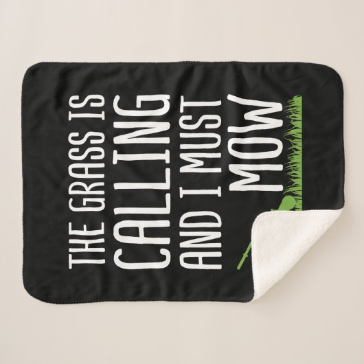 Funny Lawn Mowing - De gras roept Sherpa Deken (Voorkant (horizontaal))