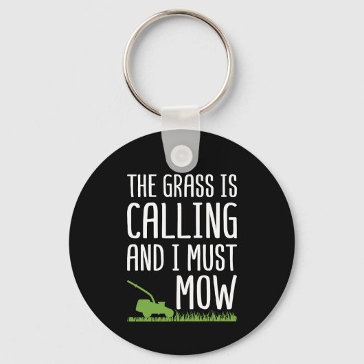 Funny Lawn Mowing - De gras roept Sleutelhanger (Voorkant)