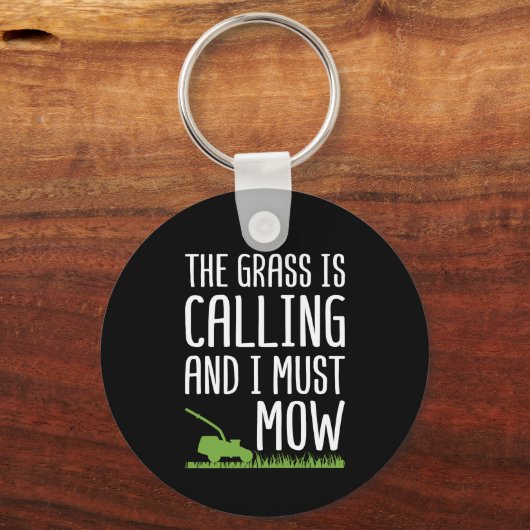 Funny Lawn Mowing - De gras roept Sleutelhanger (Voorkant)