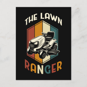 Funny Lawn Mowing Father Grass Mower Briefkaart