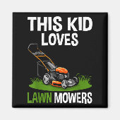 Funny Lawn Mowing for Kids Lawn Mower Boerderij Ga Magneet (Voorkant)