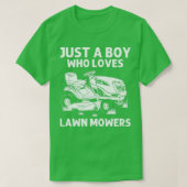 Funny Lawn Mowing Gift Boys Kinder Lawn Mower Boer T-shirt (Design voorkant)