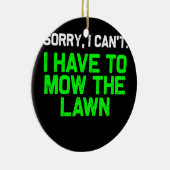 Funny Lawn Mowing Grass Cutting Mower Vader Keramisch Ornament (Rechts)
