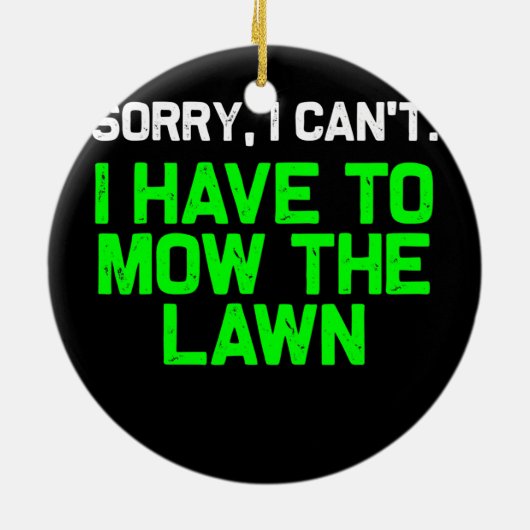 Funny Lawn Mowing Grass Cutting Mower Vader Keramisch Ornament (Achterkant)