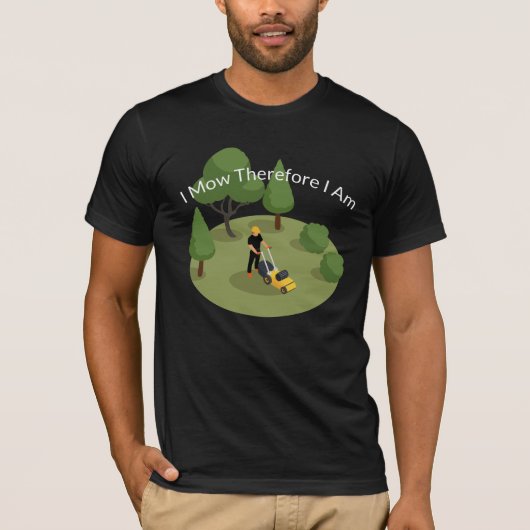 Funny Lawn Mowing Mannen T-Shirt (Voorkant)