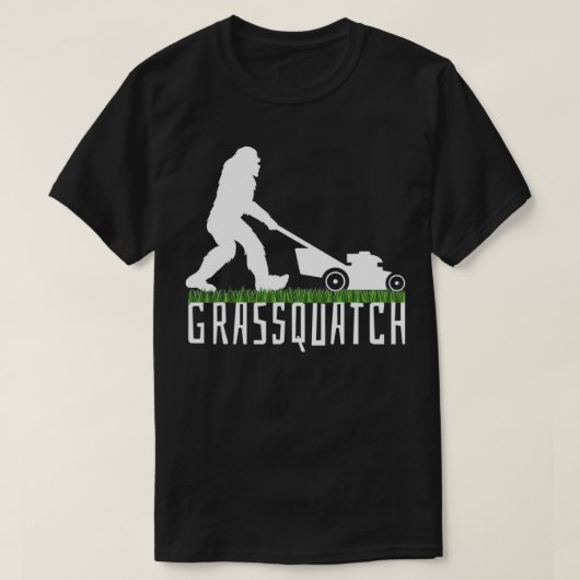 Funny Lawn Mowing Shirt Grassquatch Bigfoot (Design voorkant)