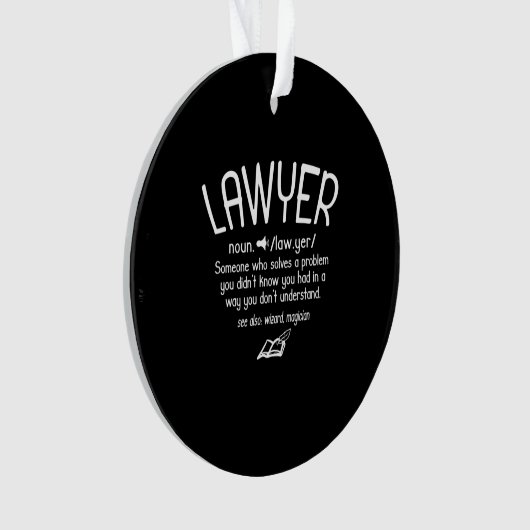 Funny Lawyer Definition Ornament (voorkant)