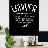 Funny Lawyer Definition Poster (Thuiskantoor)