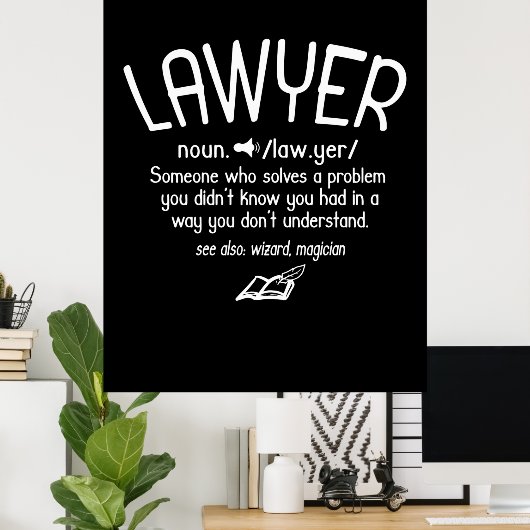 Funny Lawyer Definition Poster (Thuiskantoor)