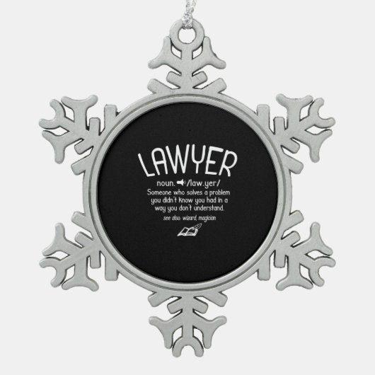 Funny Lawyer Definition Tin Sneeuwvlok Ornament (Voorkant)