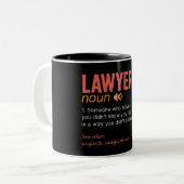 Funny Lawyer Definition Tweekleurige Koffiemok (Voorkant links)