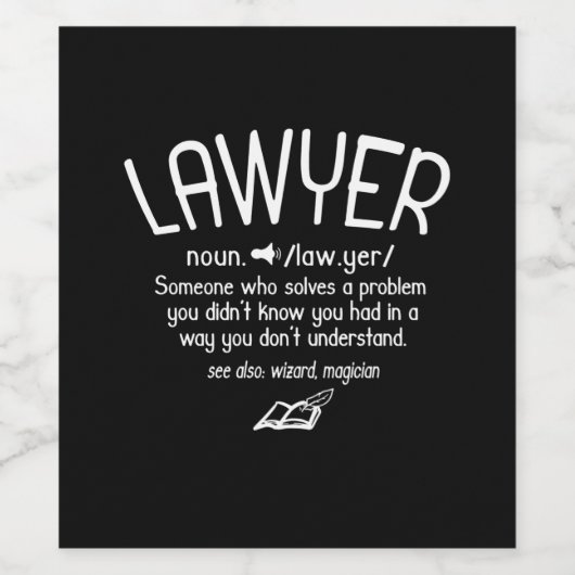 Funny Lawyer Definition Wijn Etiket (Enkel label)