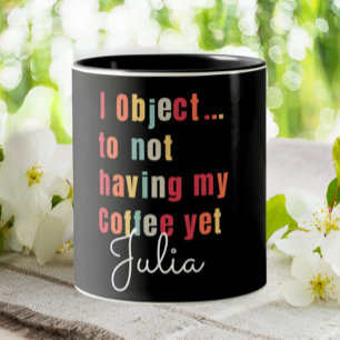 Funny Lawyer, gepersonaliseerd door I Object Tweekleurige Koffiemok