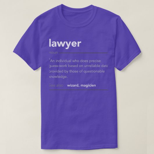 Funny Lawyer Gift Funny Definition Job Cool Lawyer T-shirt (Design voorkant)
