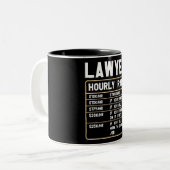 Funny Lawyer Hourly Rate Two-Tone Coffee Mok (Voorkant links)