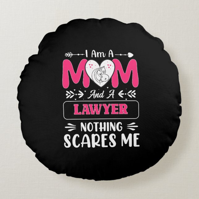 Funny Lawyer Mam, Lawyer Mam Funny Rond Kussen (Voorkant)