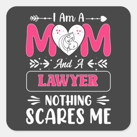 Funny Lawyer Mam, Lawyer Mam Funny Vierkante Sticker (Voorkant)