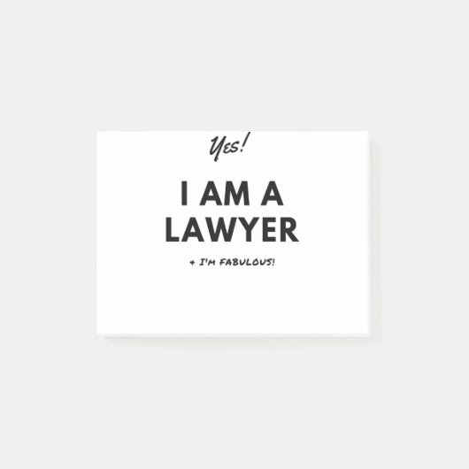 Funny Lawyer Quote in Black & White Post-it® Notes (Voorkant)