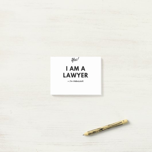 Funny Lawyer Quote in Black & White Post-it® Notes (Op bureau)