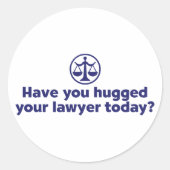 Funny Lawyer Ronde Sticker (Voorkant)