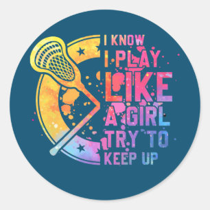 Funny Lax Team van Lacrosse Girl Ronde Sticker
