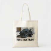 Funny Lazy Black Pug Puppy Nope niet vandaag Tote Bag (Voorkant)