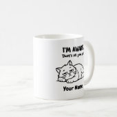 Funny Lazy Cat Coffee Mug | Custom I’m Awake Koffiemok (Voorkant rechts)