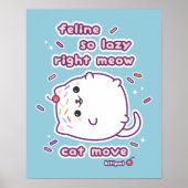Funny Lazy Cat Pun Poster (Voorkant)
