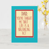 Funny Lazy Dad Balancing Act Vaderdag Kaart (Gele Bloem)