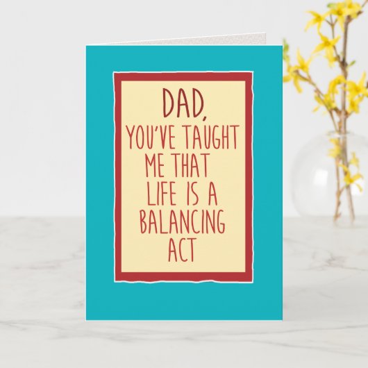 Funny Lazy Dad Balancing Act Vaderdag Kaart (Gele Bloem)