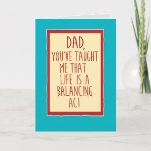 Funny Lazy Dad Balancing Act Vaderdag Kaart