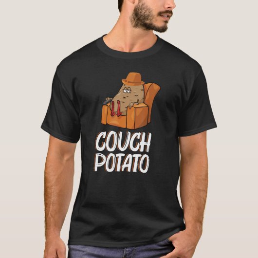 Funny Lazy Day Couch Potates T-shirt (Voorkant)